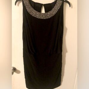 Cute Black Dress with Beaded Collar!